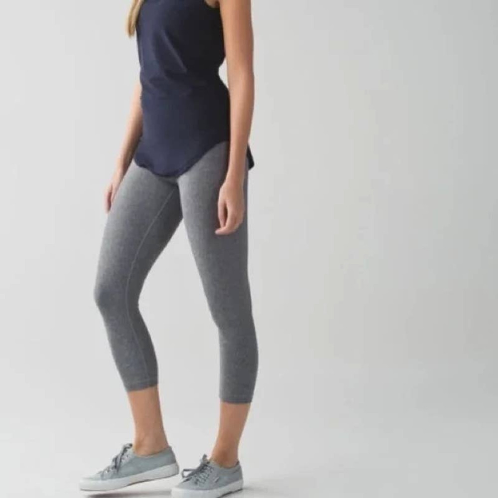 LULULEMON Wunder Under Crop Heathered Slate 6